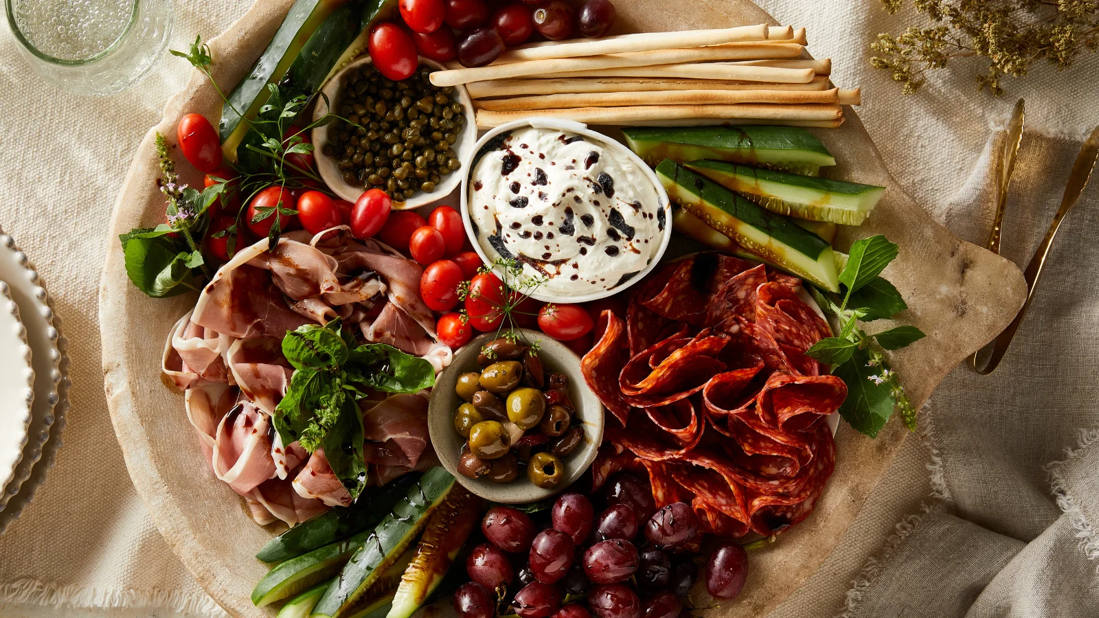 Aperitivo Antipasto Board with Whipped Parmigiano Dip
