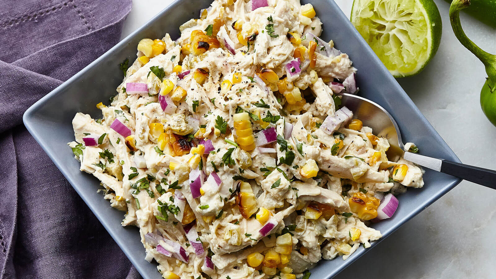 Chicken Salad with Corn and Hatch Chile Dressing