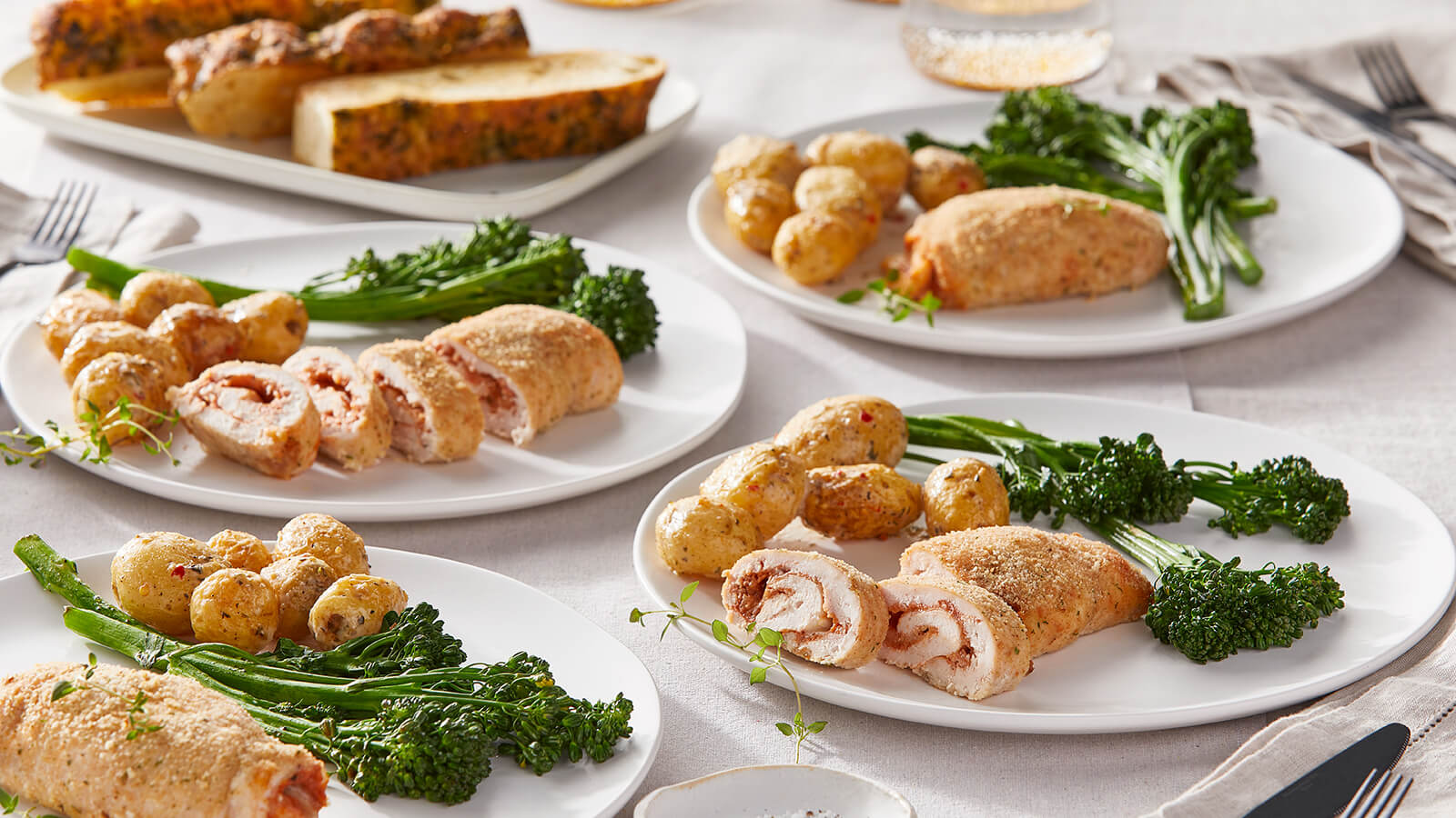 Roasted Chicken Roll Ups with Broccolini