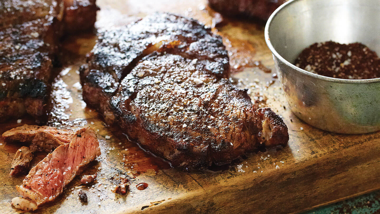 Grilled Rib Eye Steak with Coffeehouse Rub