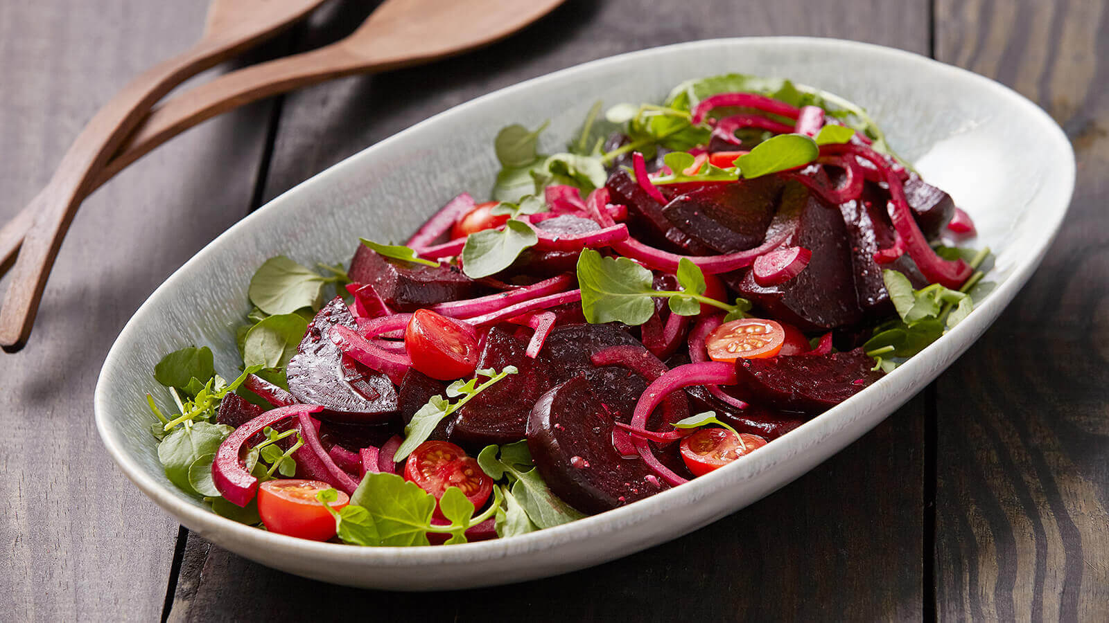 Roasted Beet Salad with Watercress & Tomatoes