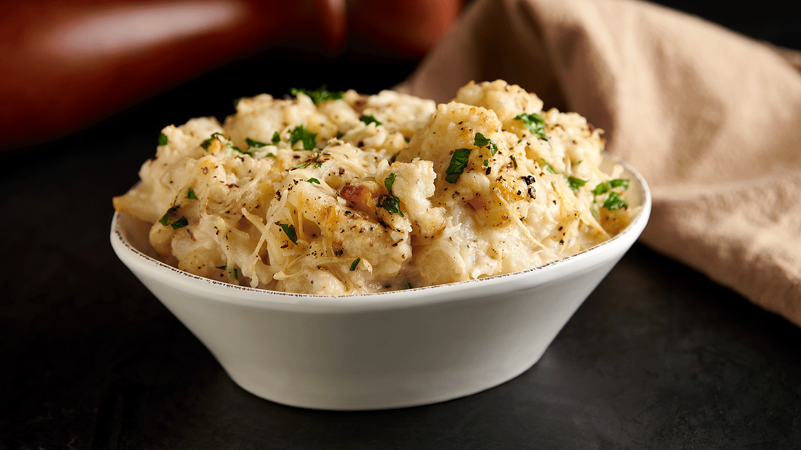 Cacio e Pepe Cauliflower au Gratin