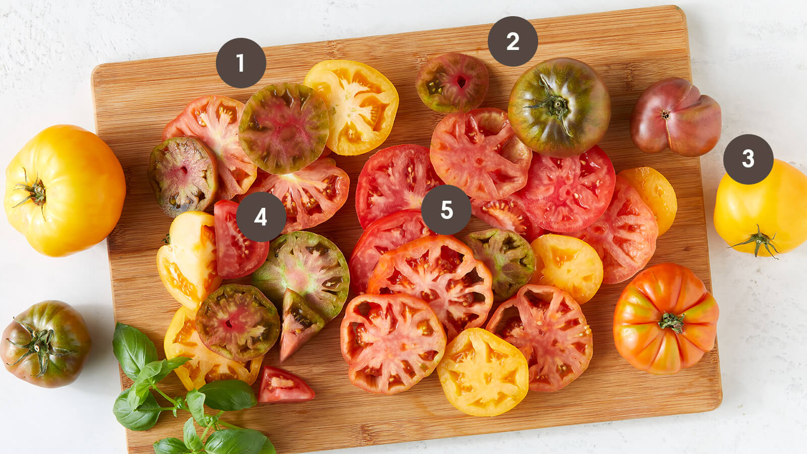heirloom tomatos with numbers