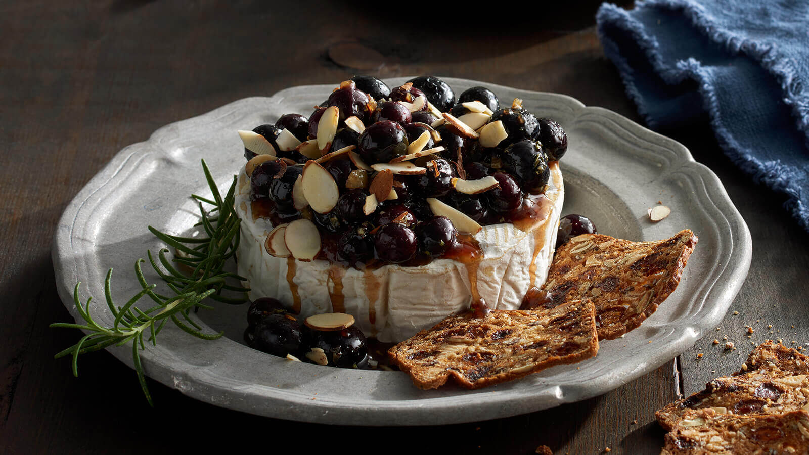 blueberry chutney over brie