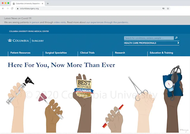 Web banner for Columbia Surgery Website