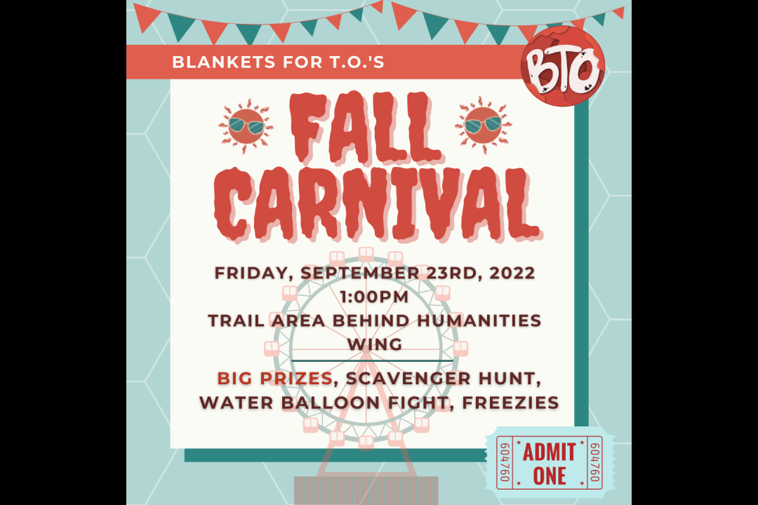 A post advertising Blanket for T.O.'s Fall Carnival event on September 23rd, 2022.