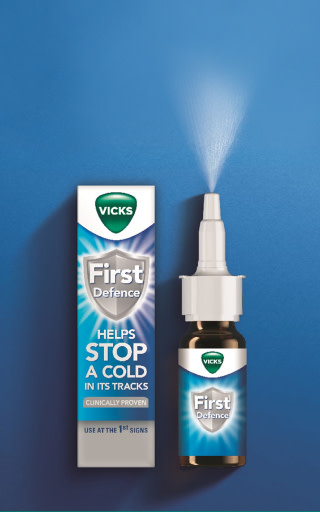 Vicks First Defence Nasal Spray: use it at first signs of a cold to help reduce the risk of developing a full blown cold