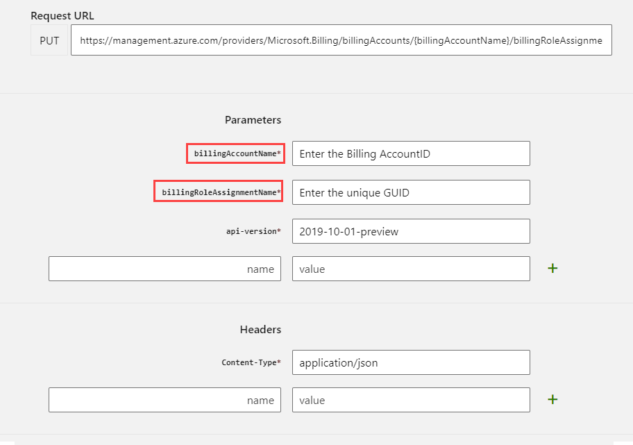 Role Assignments PUT request