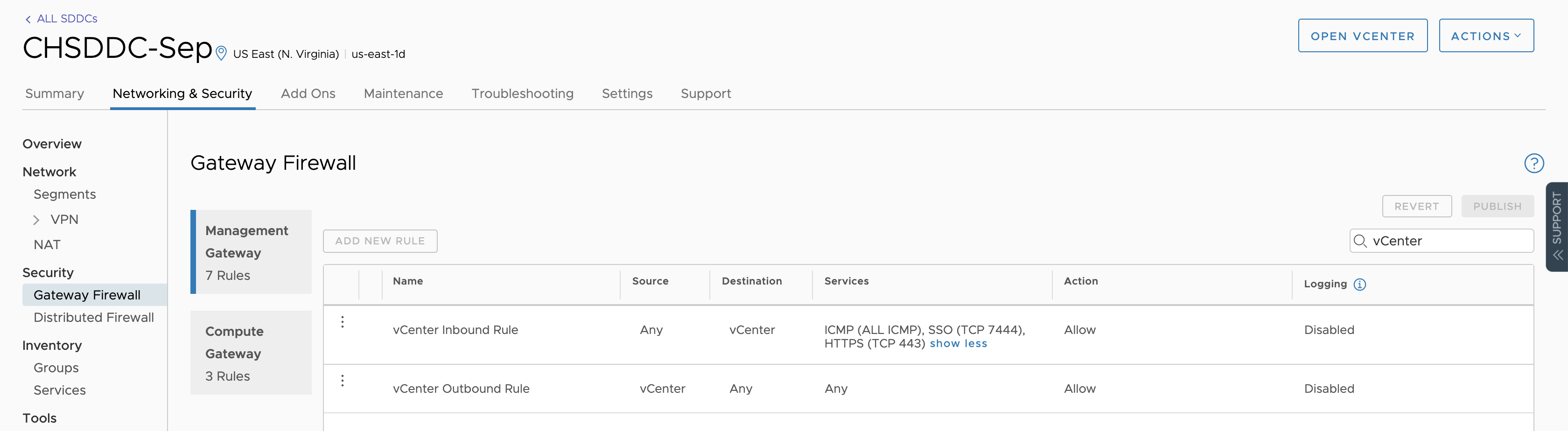 sddc-inbound-outbound-rules