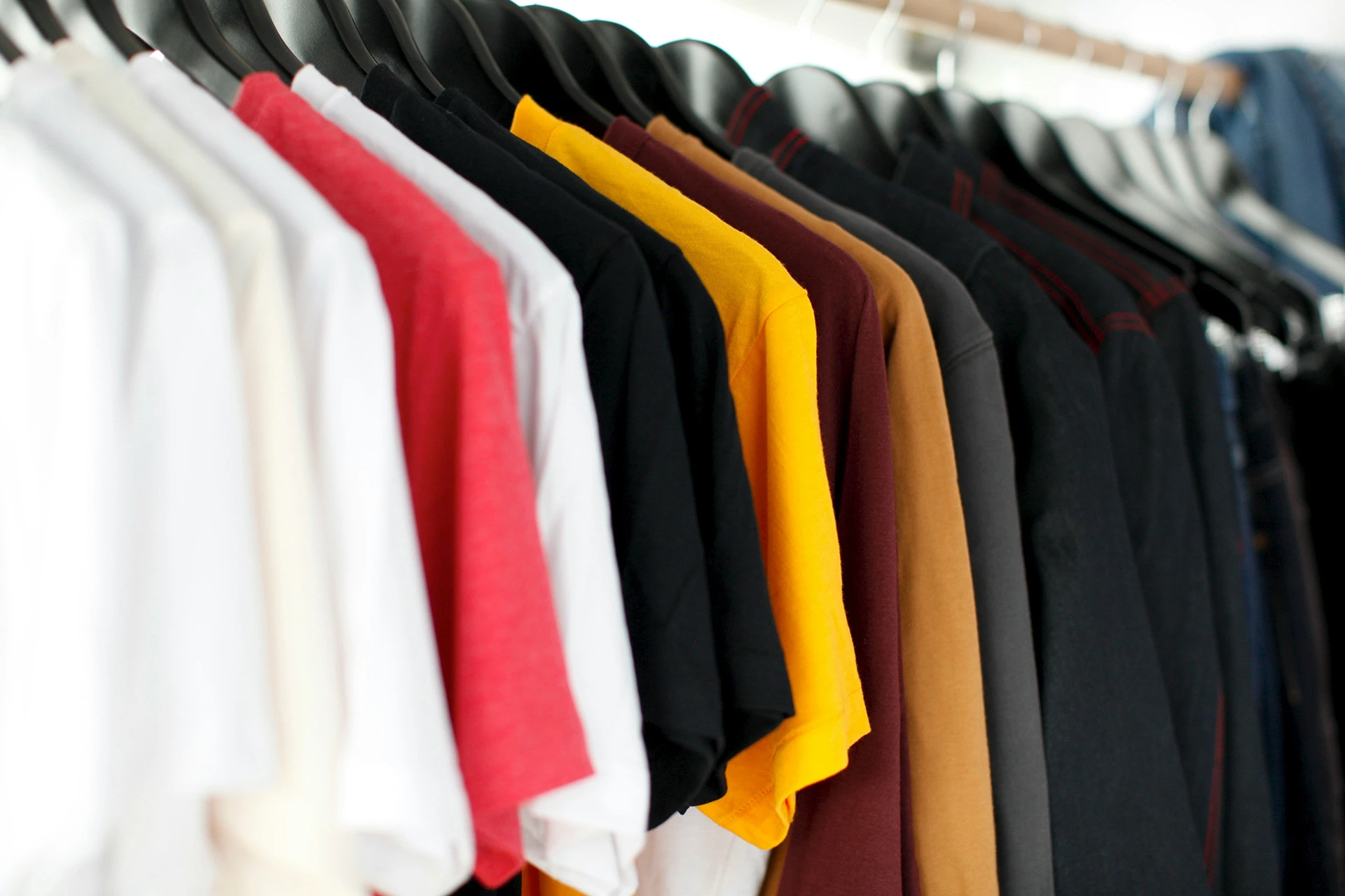 clothes hanging on a rack