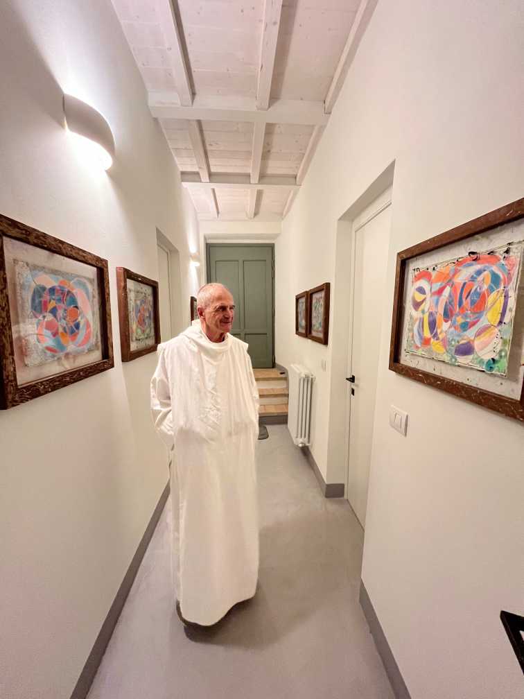 Pictured: Ugo with his works at Amant Siena, 2023. Photograph by Sriwhana Spong