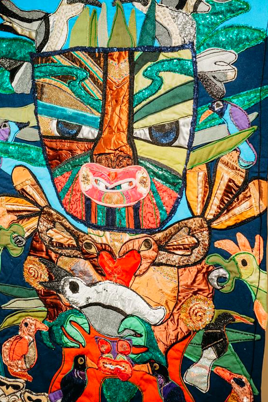 Pictured: Tangaroa quilt from Te Waiata o te Kuaka by Maungarongo Te Kawa, exhibition at Te Whare Tapere, 13 May–9 June 2024. Photograph by Jemma Mitchell Photography.