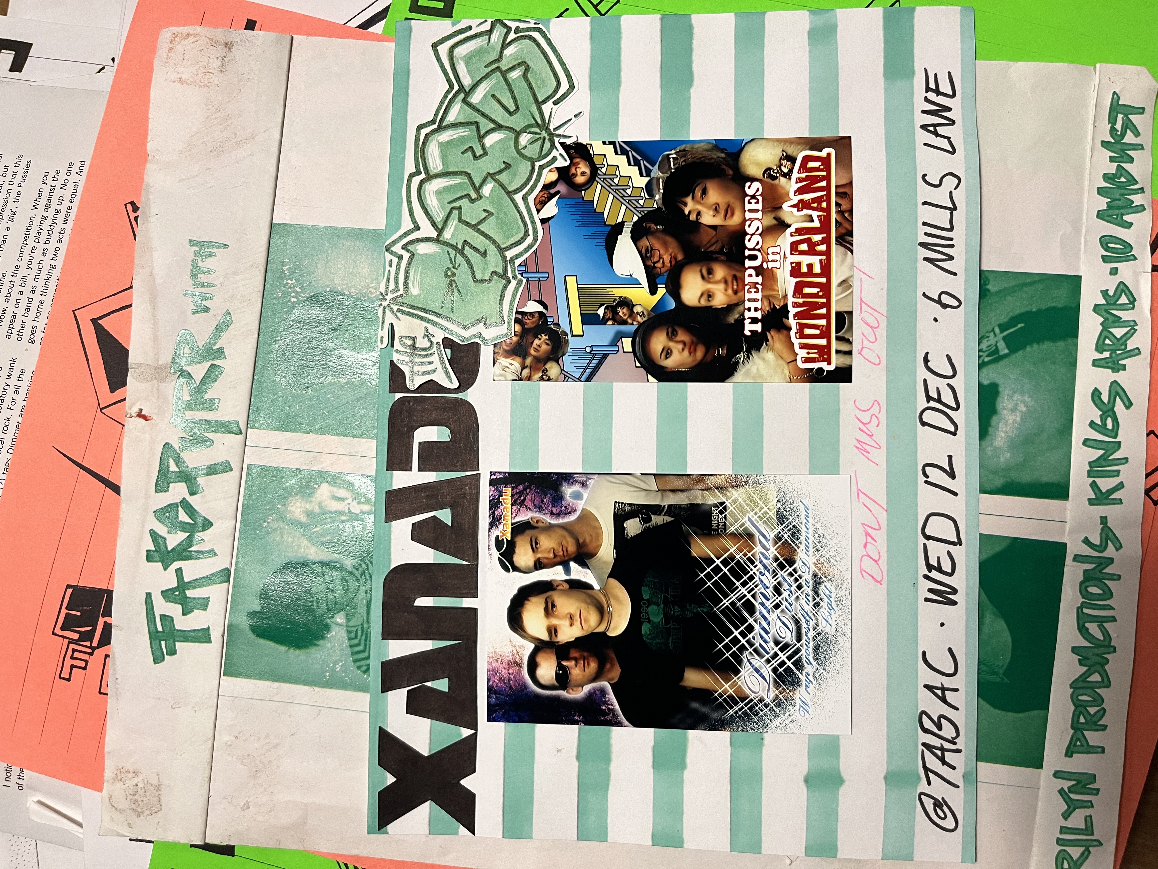 Pictured: Poster for Xanadu and The Pussies gig, 2001