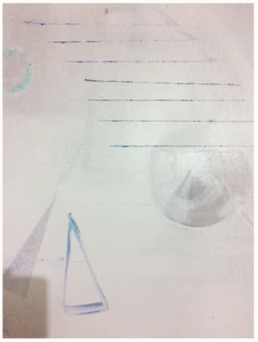 Pictured: Stella Corkery, Theme for a Science Fiction Vampire: breath on breathing 2017 (detail) (spray paint, oil paint, oil pastel, tea, varnish and collage elements on canvas, 1300 x 7500mm)