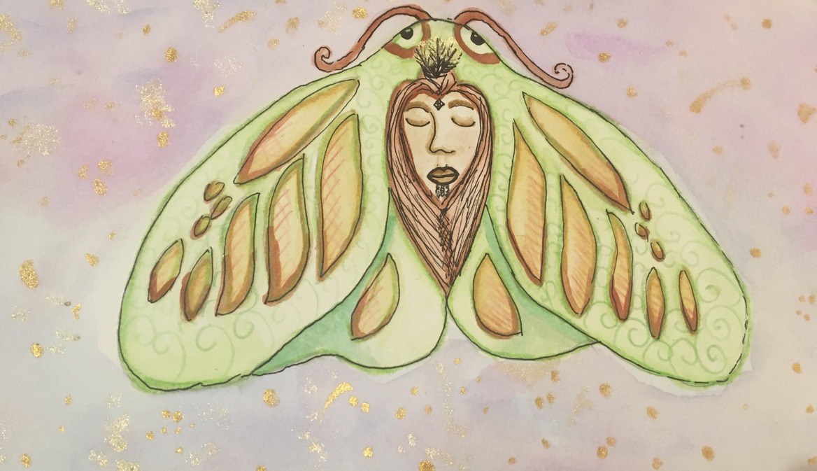 Hine Raukatauri, one of the atua wāhine of pūoro, in her moth form
