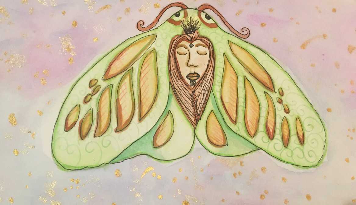 Hine Raukatauri, one of the atua wāhine of pūoro, in her moth form