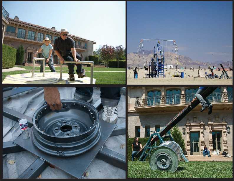 Pictured: PlaySound Ground was an adult sized musical playground that was shown at several different venues, including Burning Man. It leveraged a wide range of DIY skills.