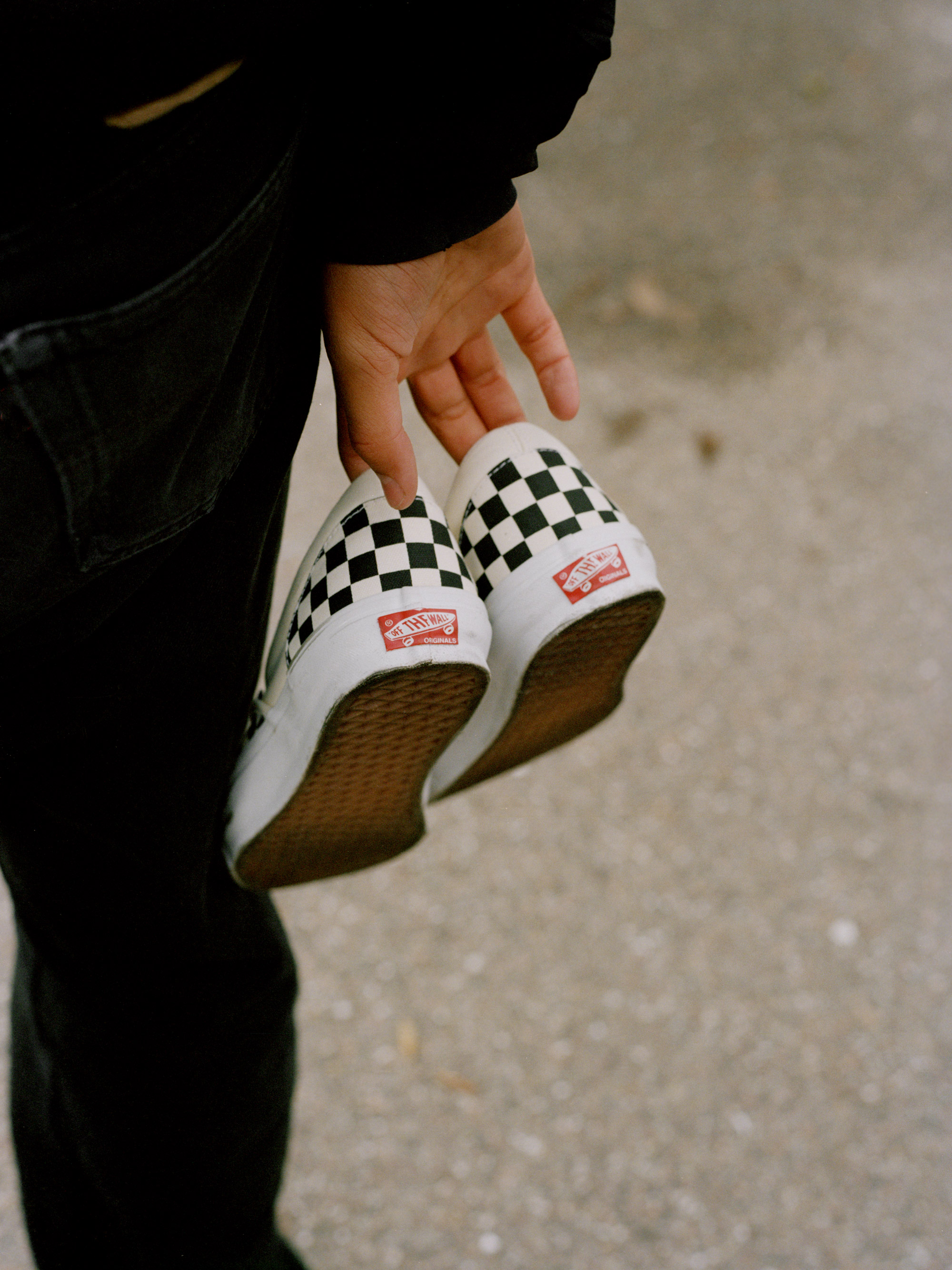 Vans slip on sales og on feet