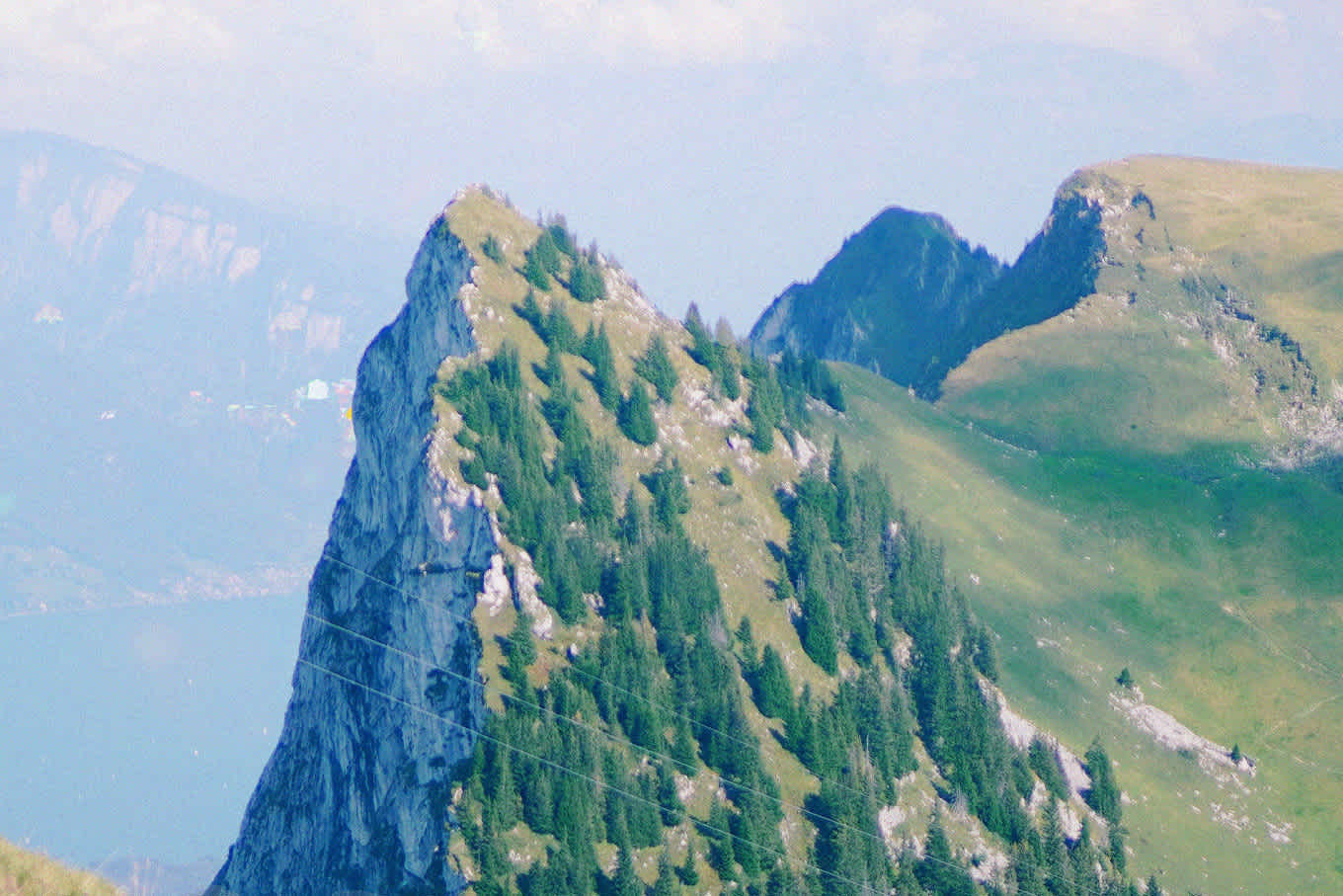 Swiss mountains with a pastel colour palette
