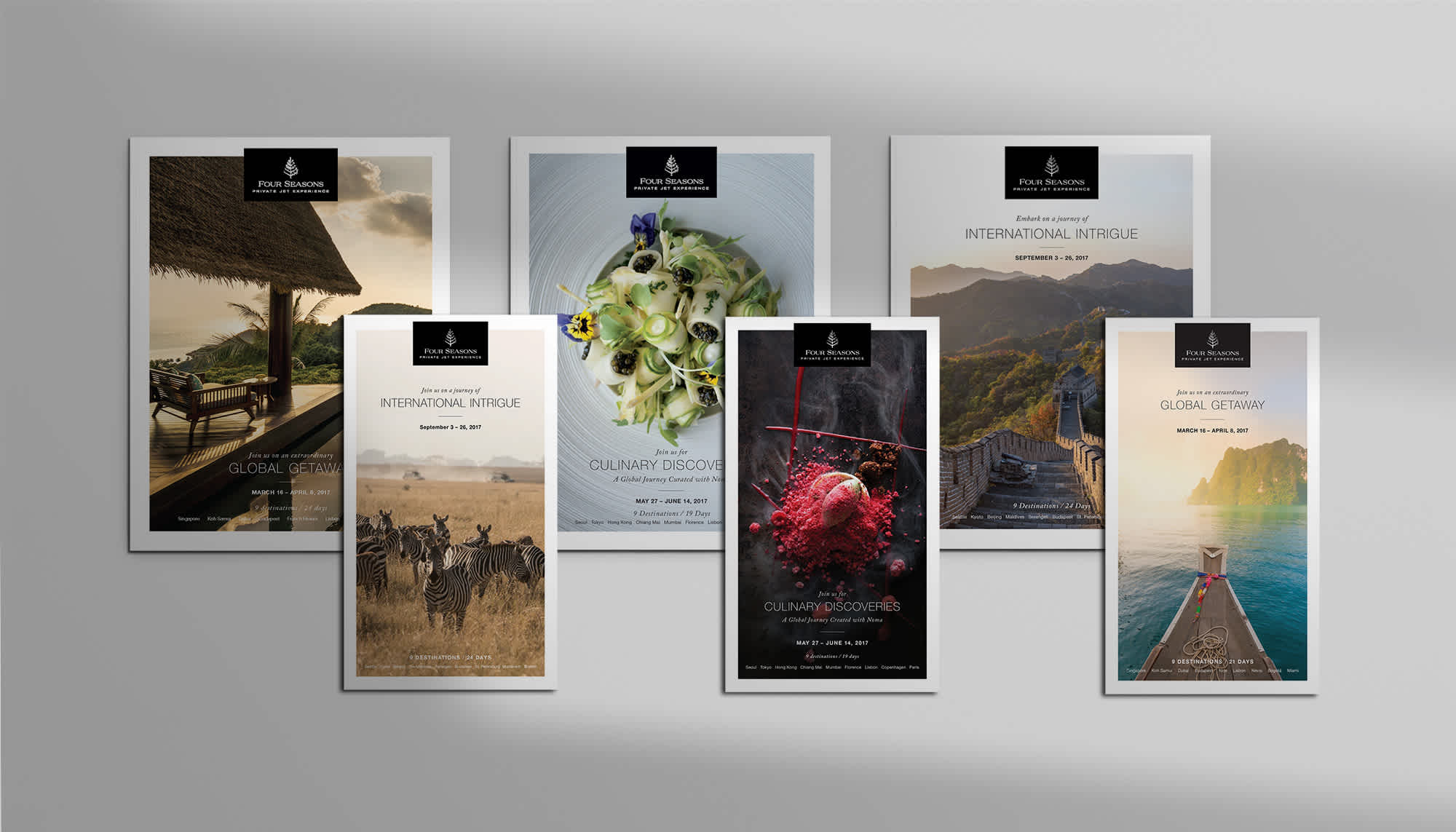 Front Covers of Private Jet Print Brochures