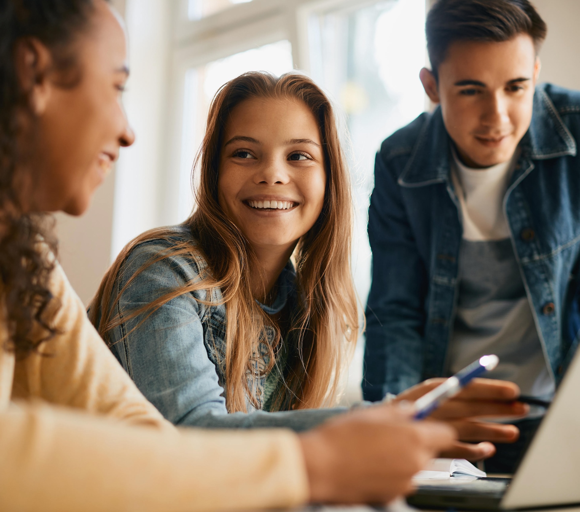 Students working on edu tech project 