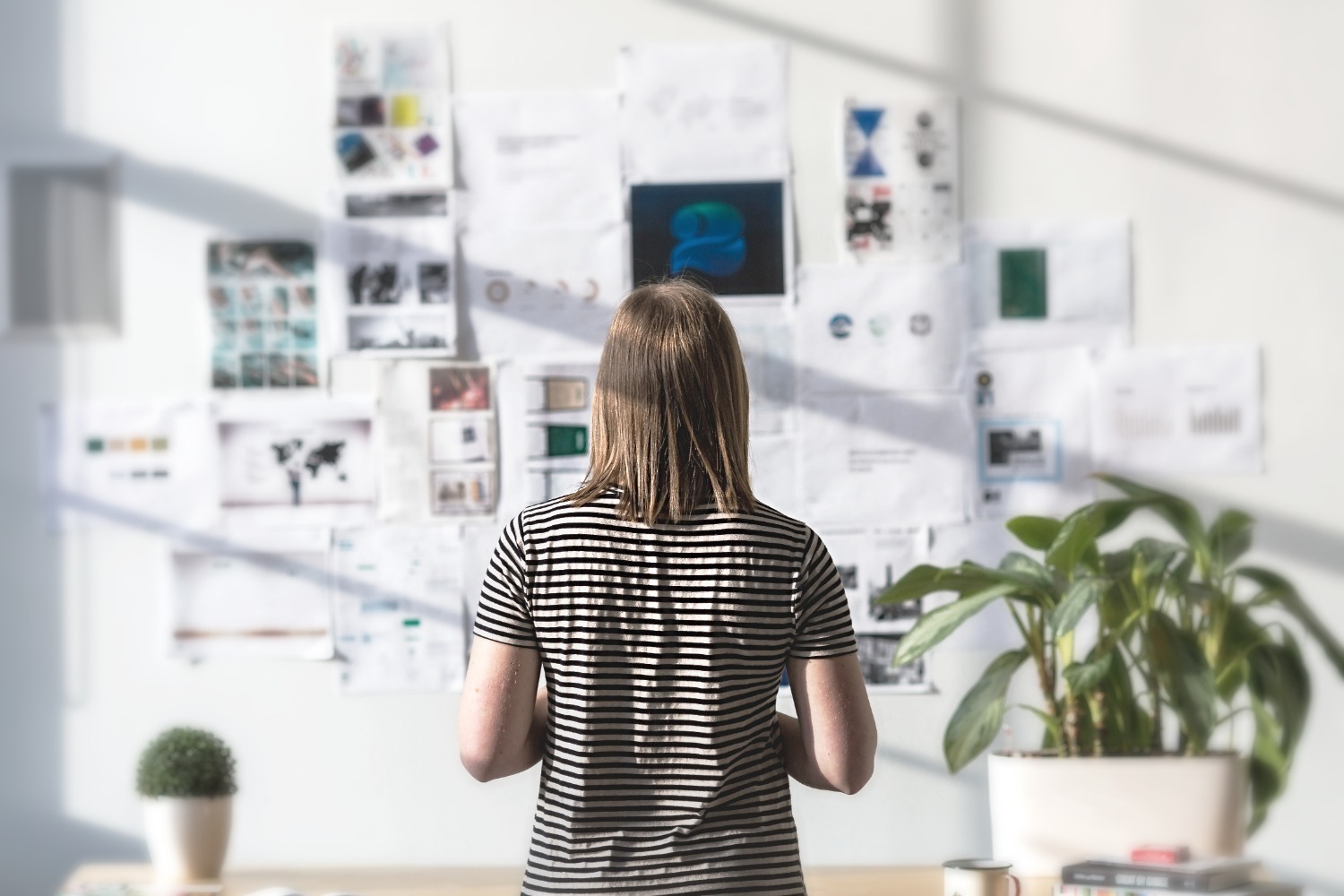 Man watching his own design