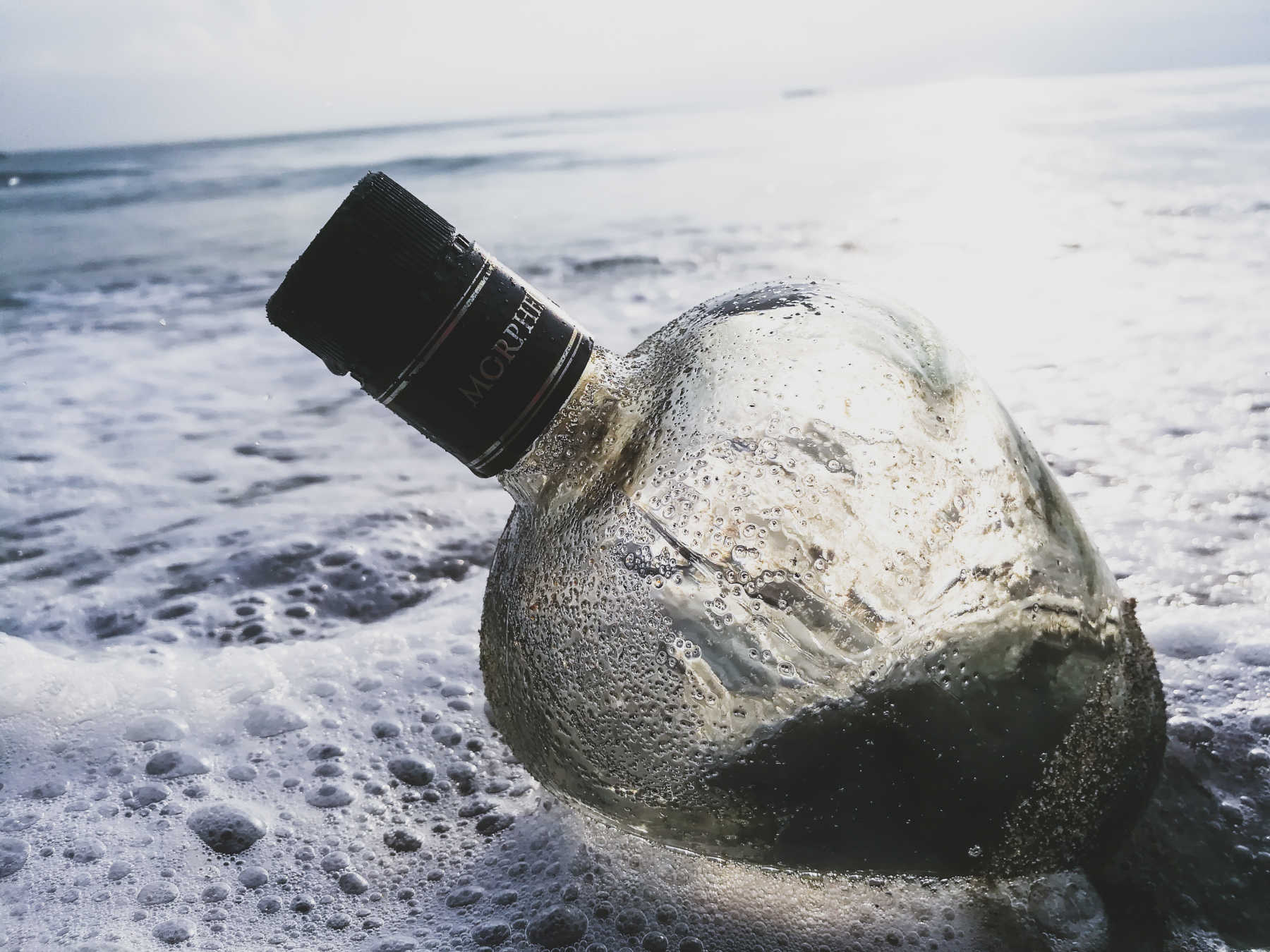 Bottle in sea