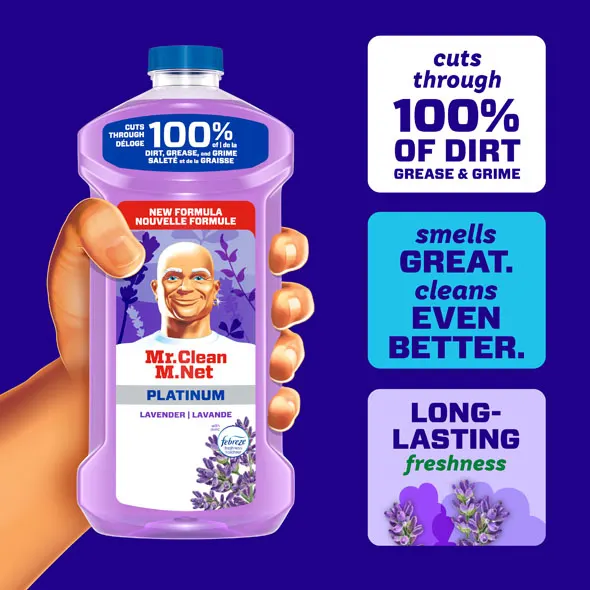 Cuts through 100% of dirt, grease and grime; Smells great. cleans even better; long-lasting freshness