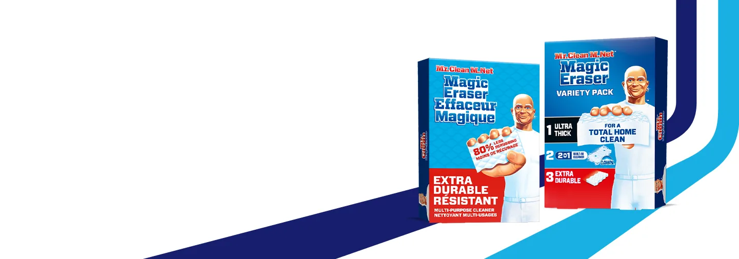 Three Mr. Clean Magic Eraser products side by side