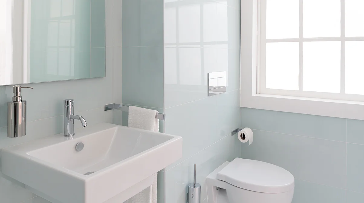 Clean and well-lit bathroom