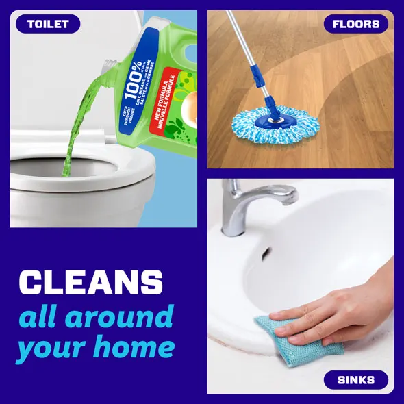 Cleans all around your home: toilets, floors, sinks