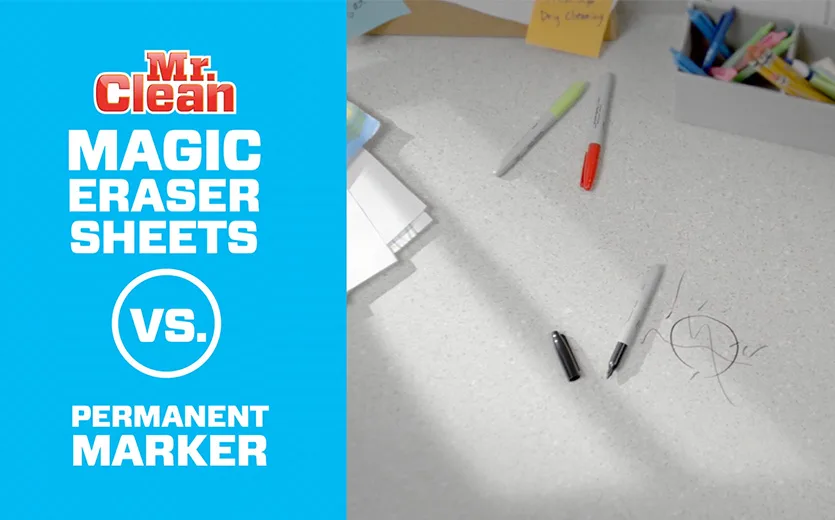 MrClean Magic Eraser Sheets vs Permanent Marker Video Thumbnail