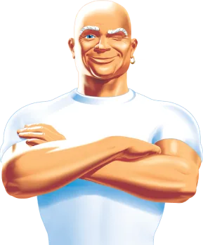 An illustration of Mr. Clean mascot smiling