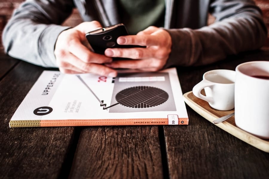 Image of user holding a phone