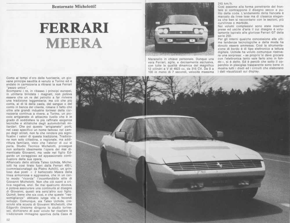 Wednesday One-off: Ferrari Meera S Article