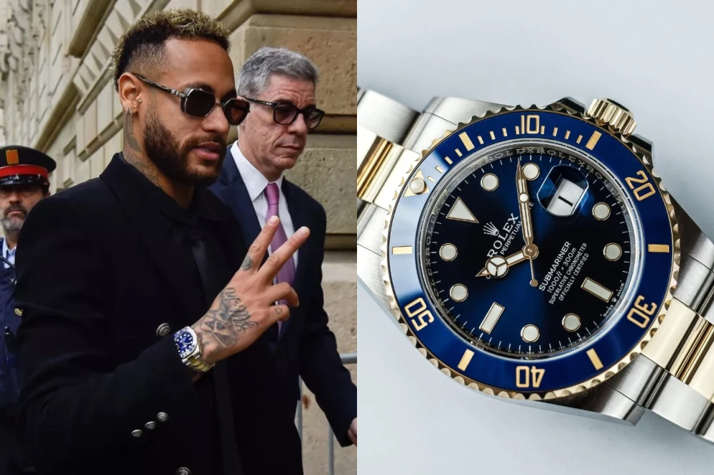 Neymar wearing his Rolex Submariner 126613LB