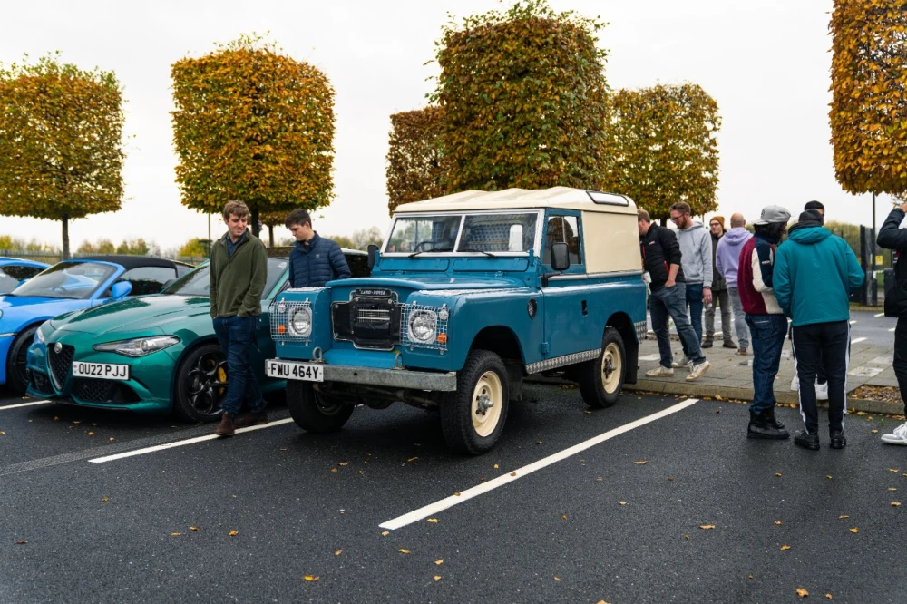 Cars And Bikes Are Welcome - Coffee Run At Triumph Land Rover Series IIA