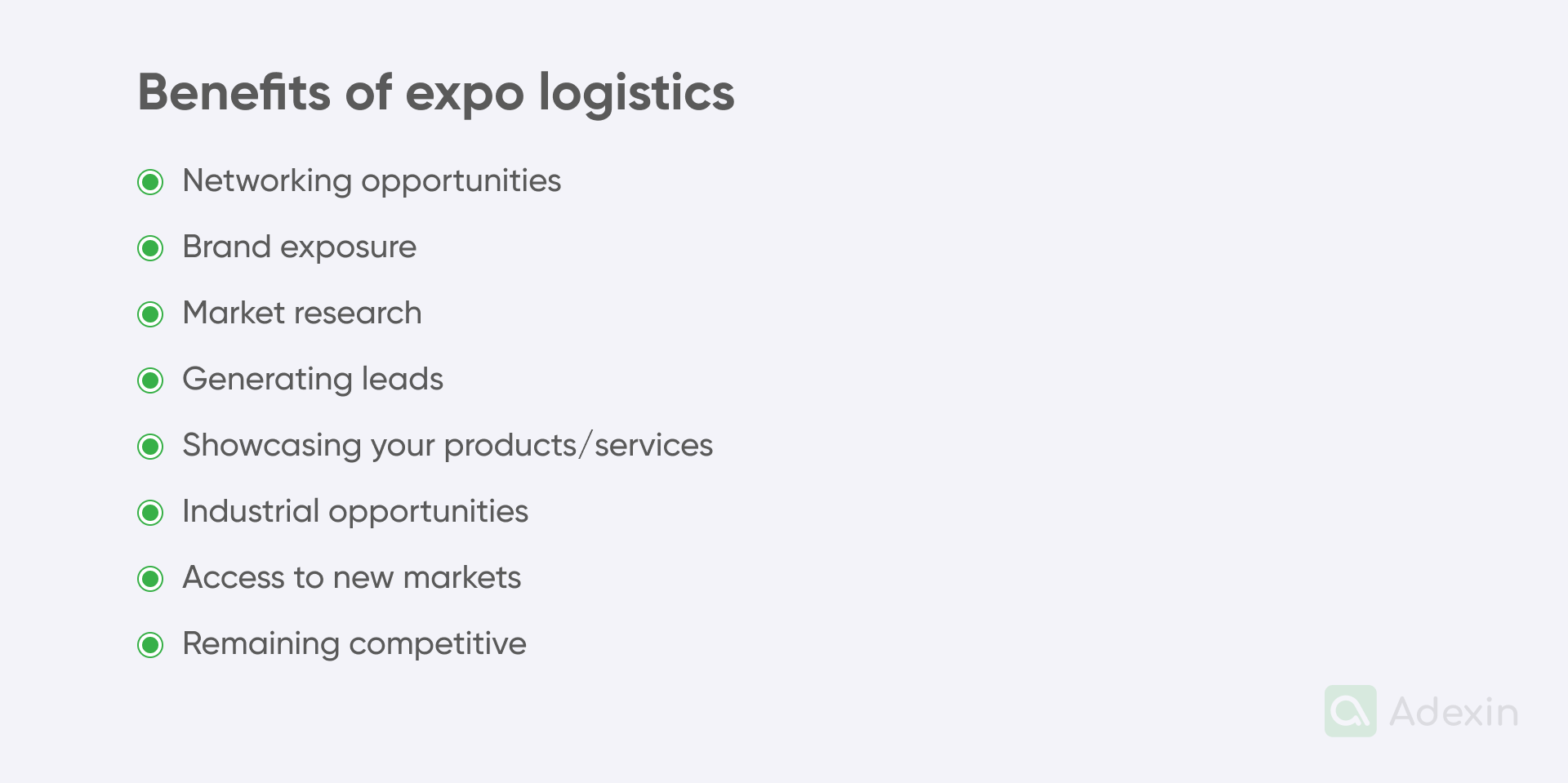 Benefits of expo logistics
