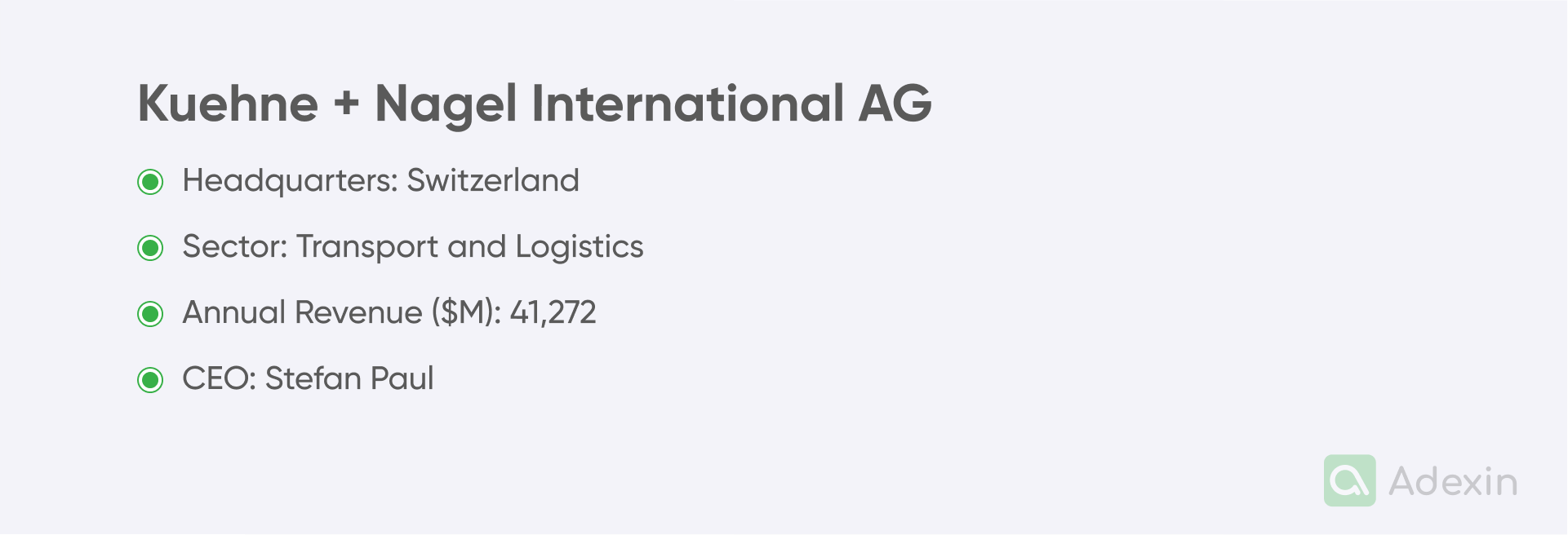 Kuehne + Nagel International AG basic data