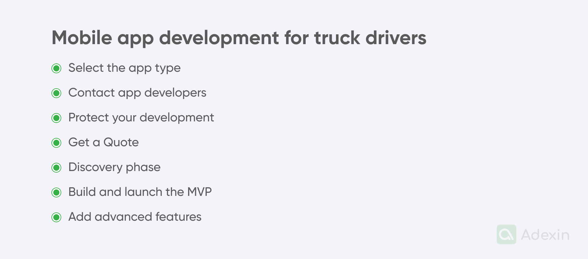 Steps of mobile app development for truck drivers