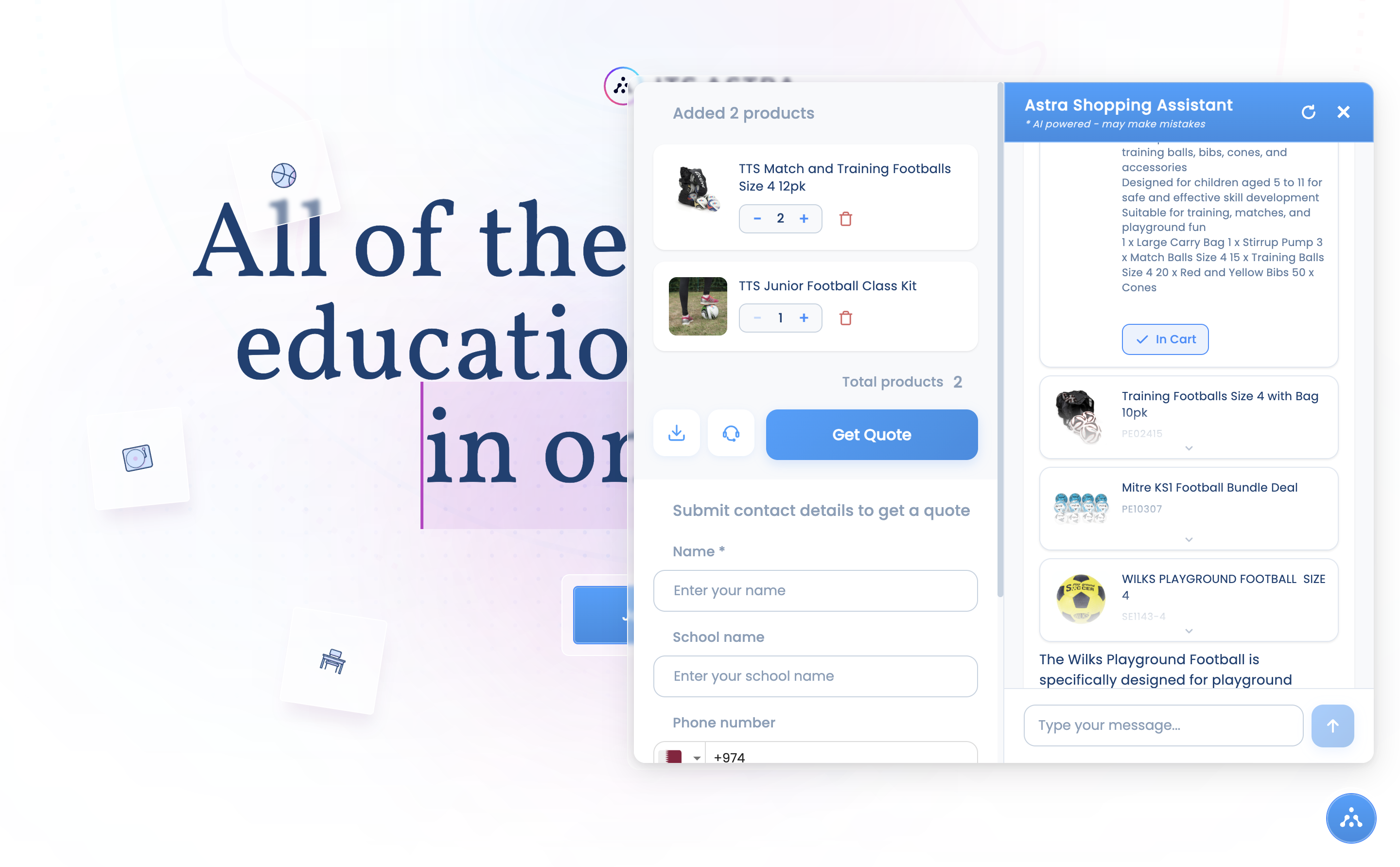 Public AI assistant interface in the procurement portal
