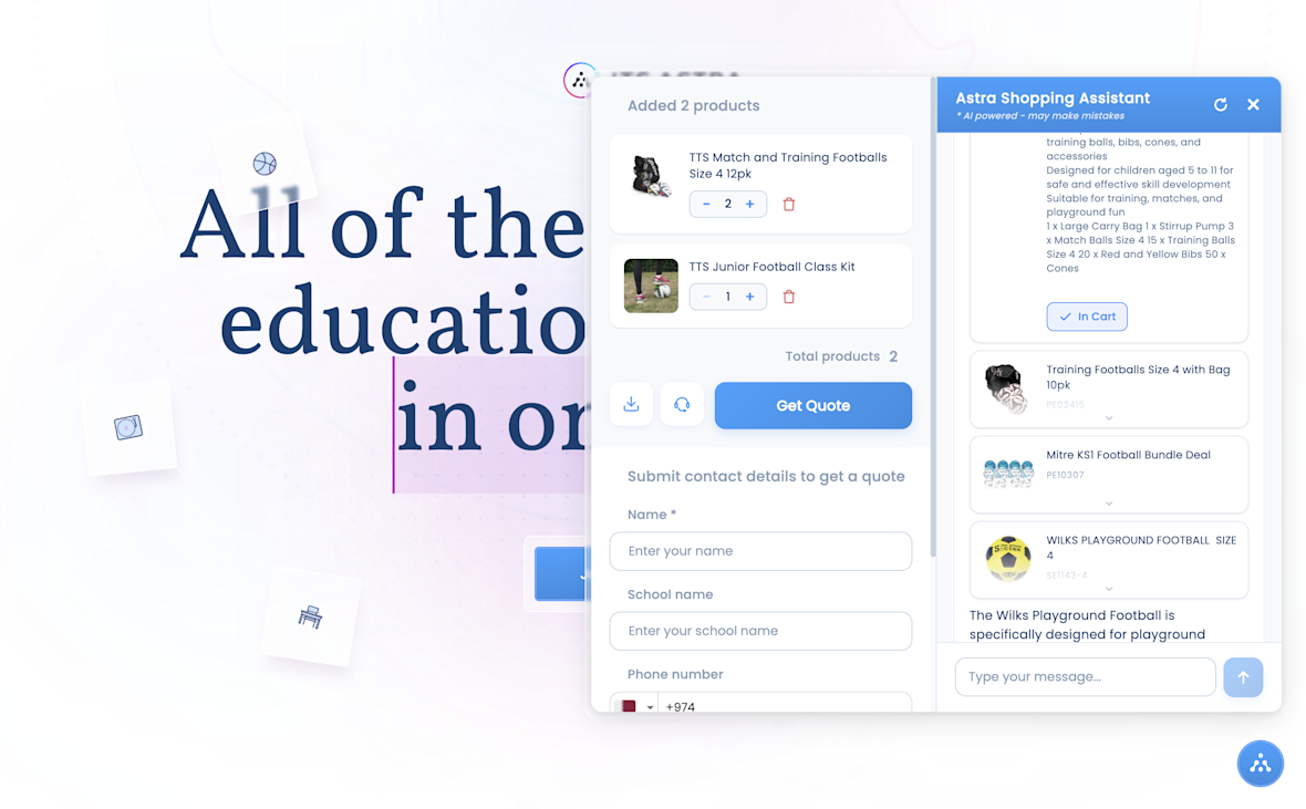 Public AI assistant interface in the procurement portal