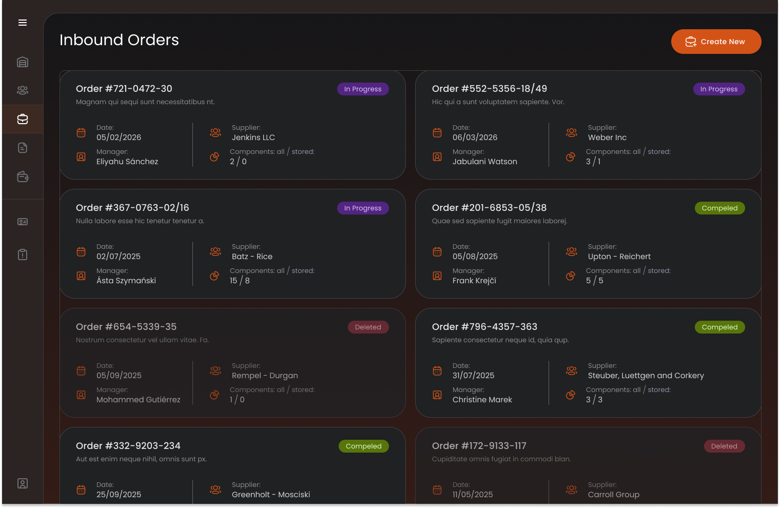 Lightweight warehouse management system - WMS system orders