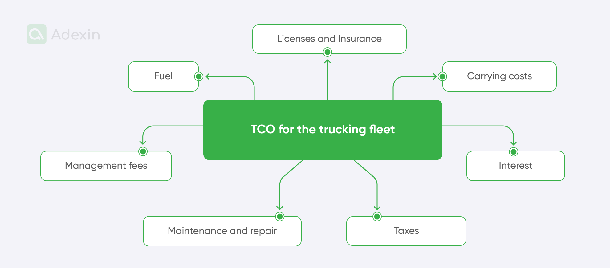Elements of the TCO for the trucking fleet