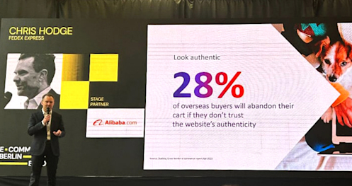 Chris Hodge presentation at E-Commerce Berlin 2024: about the importance of website authenticity