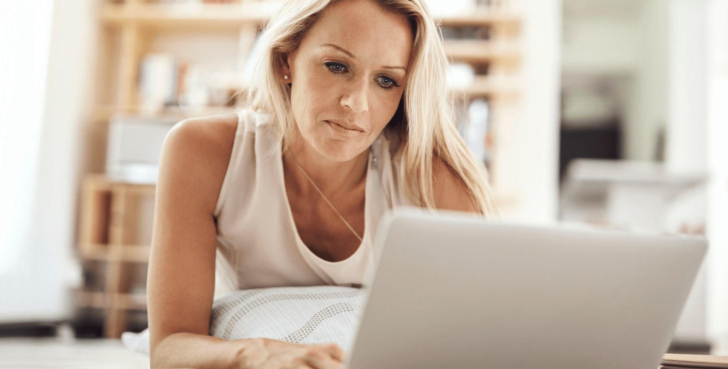 Woman researching