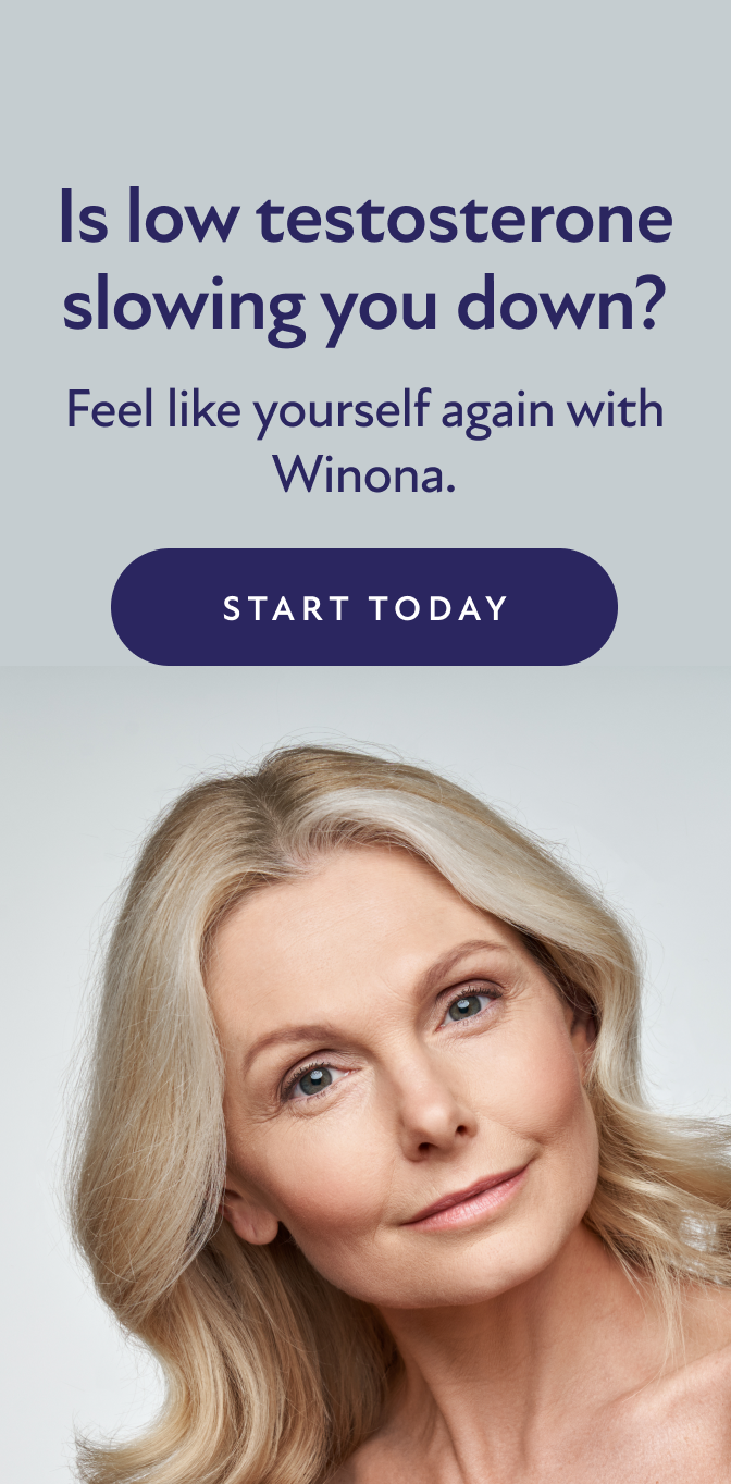 Is low testosterone slowing you down? Feel like yourself again with Winona. Start Today.