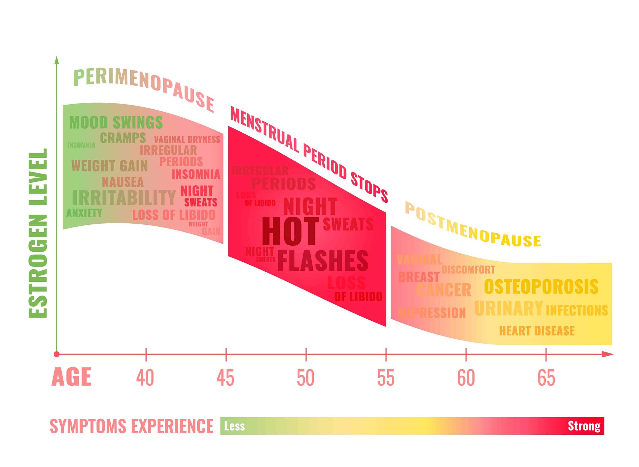 Menopause symptoms experience chart