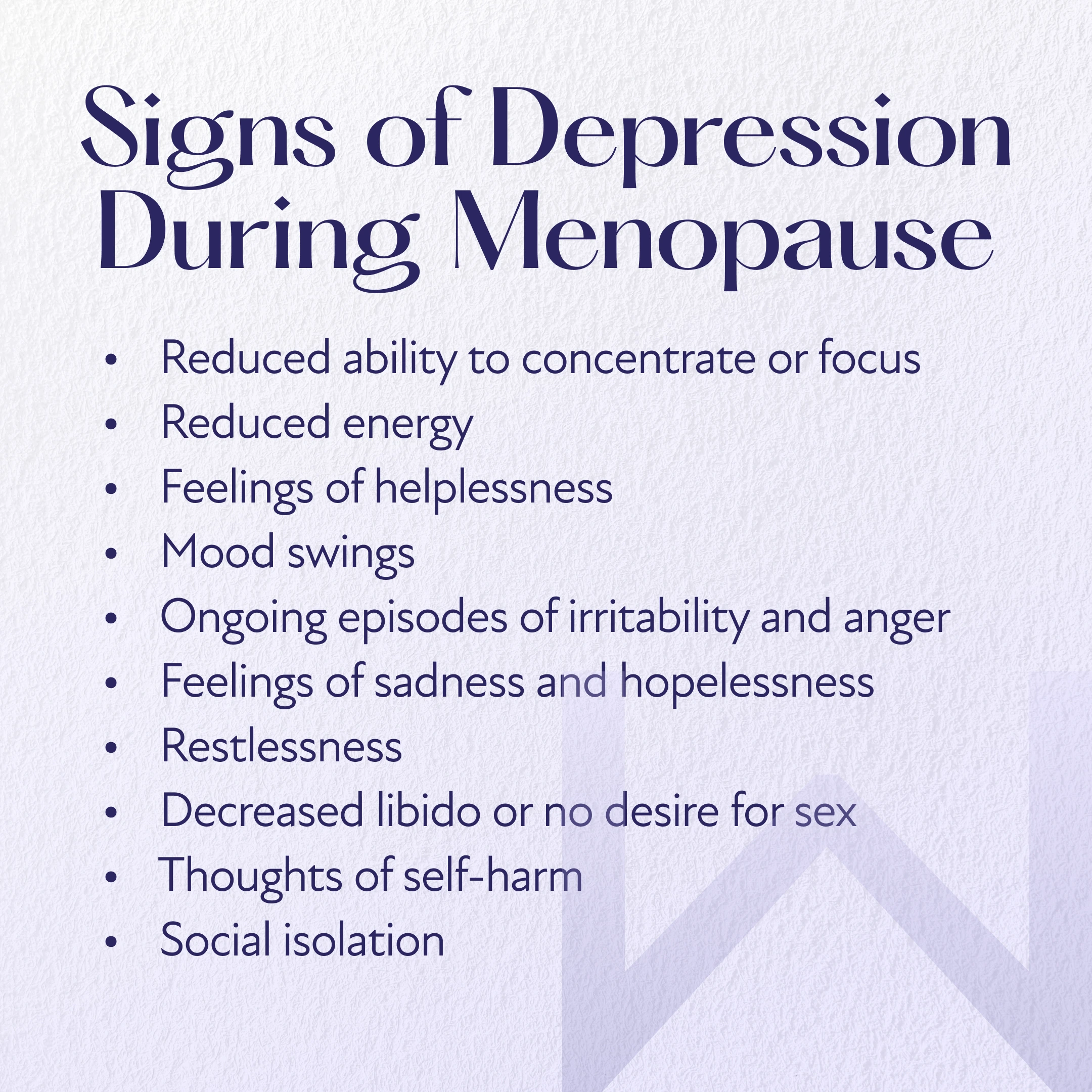 Menopause depression symptoms