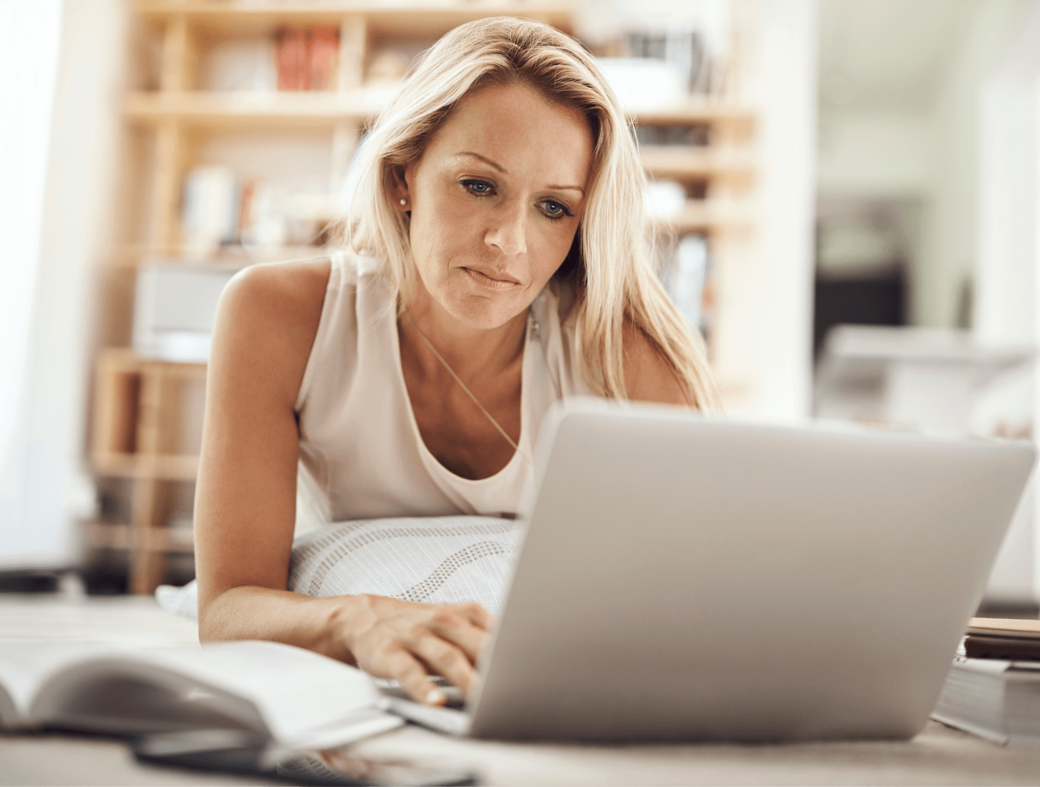 Woman using laptop